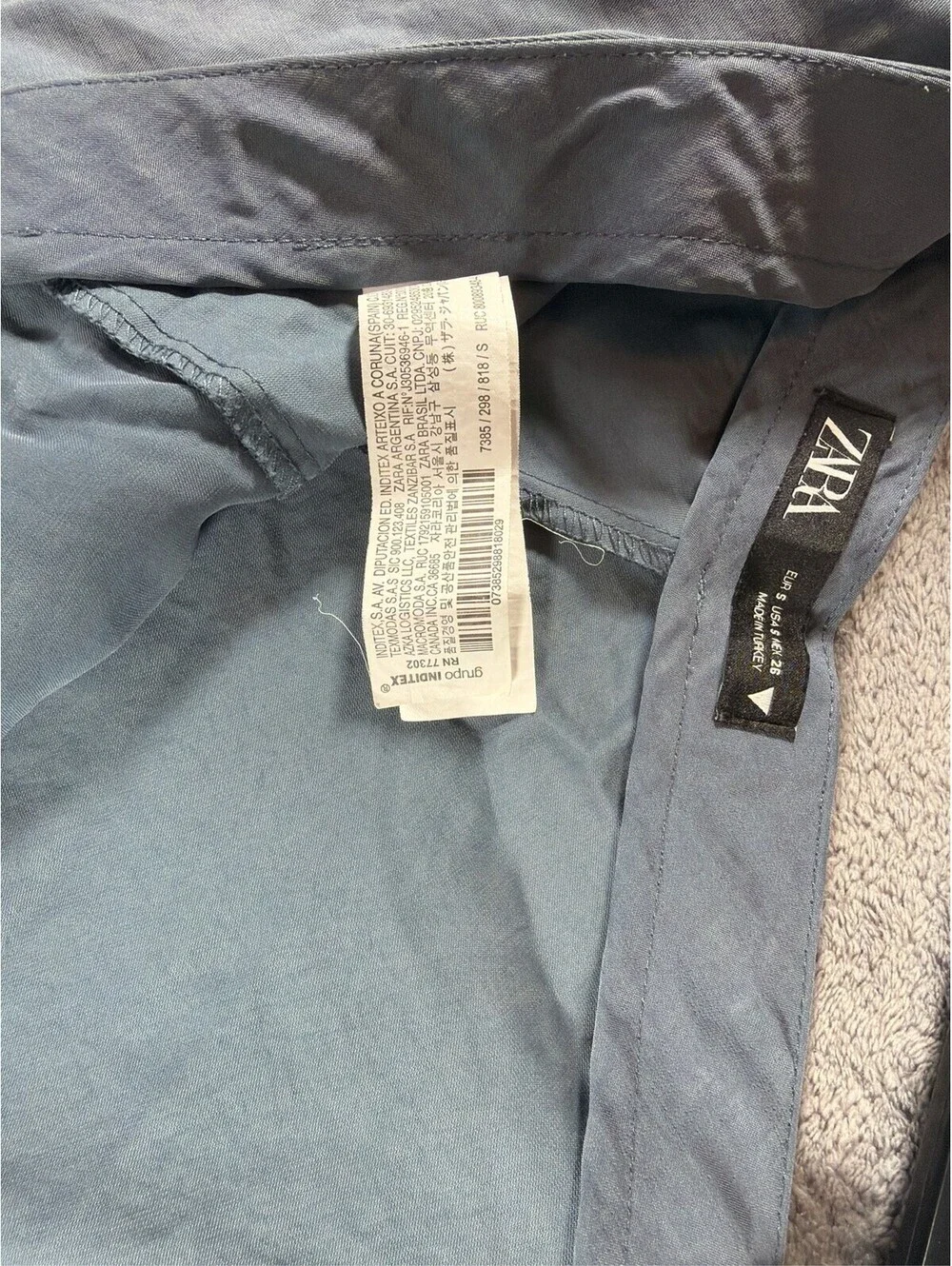 ZARA Women's Blue Asymmetrical Hem Midi Skirt Flowy Solid Size Small